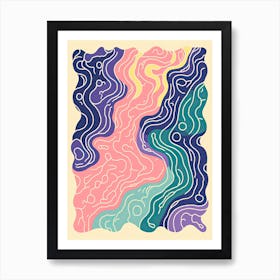 Abstract Landscape Risograph Style 26 Art Print