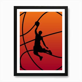Basketball Player Dunking Art Print
