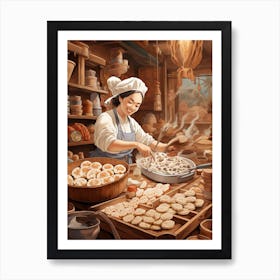 Dumpling Making Chinese New Year 15 Art Print