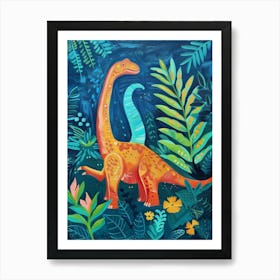 Tropical Dinosaur Painting 2 Affiche