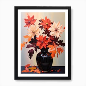Bouquet Of Autumn Blaze Maple Flowers, Autumn Fall Florals Painting 2 Art Print
