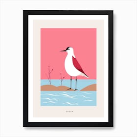 Minimalist Dunlin 2 Bird Poster Art Print