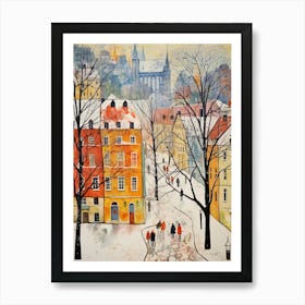 Winter Snow Krakow   Poland Snow Illustration 2 Art Print