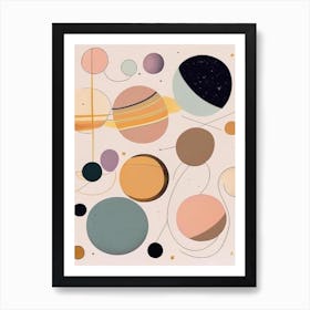 Planets Musted Pastels Space Art Print