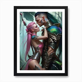 Warrior Couple, protection Art Print