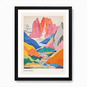 Huascaran Peru 1 Colourful Mountain Illustration Poster Art Print