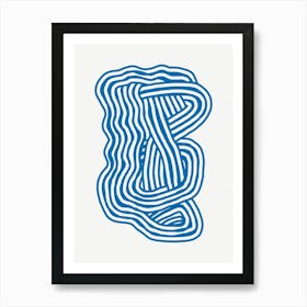 Blue Wavy Lines Art Print