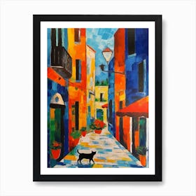 Painting Of Venice With A Cat 1 In The Style Of Matisse Art Print
