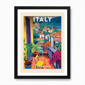 Taormina Italy 4 Fauvist Painting Travel Poster Art Print