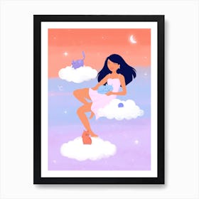 Kittens On Clouds Art Print