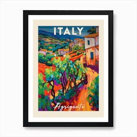 Agrigento Italy 2 Fauvist Painting  Travel Poster Art Print