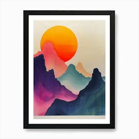 Sunset In The Mountains 44 Art Print