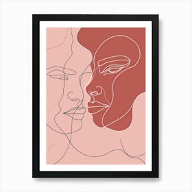 Simplicity Pink Lines Woman Abstract 8 Art Print