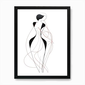 Line Art Woman Body 8 Art Print