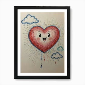 Heart With Tears Art Print