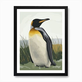 Emperor Penguin Deception Island Minimalist Illustration 1 Art Print