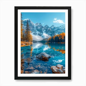 Autumn Lake In Banff National Park Art Print