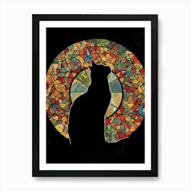 Cat In Stained Glass Window 3 Art Print