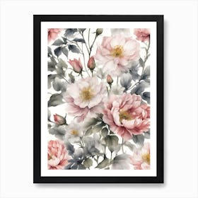 Pink Roses Art Print