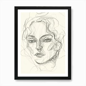 Sketch Woman's Face Art Print