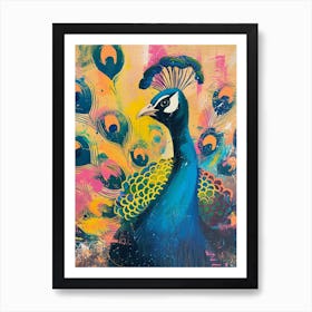 Peacock Painting Pattern Art Print