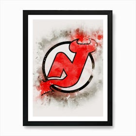 New Jersey Devils Watercolor Art Print