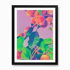 Peach 1 Risograph Retro Poster Fruit Art Print