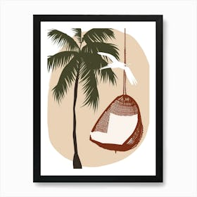 Swing Chair With Palm Tree Art Print