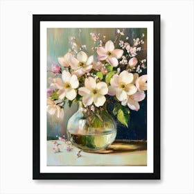 Oil Painting Still Life With Flowers Poster