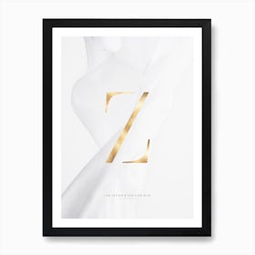 Letter Z Gold Art Print