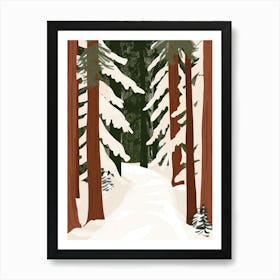 Snowy Path In The Woods Art Print