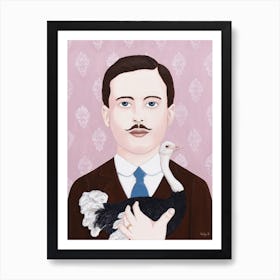 Man With Ostrich Art Print