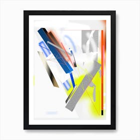 Abstract Mobile Toy Yellow, White And Blue Art Print