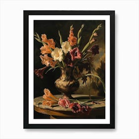 Baroque Floral Still Life Gladiolus 3 Art Print