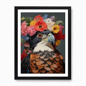 Bird With A Flower Crown Falcon 5 Art Print