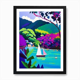 Gaya Island Malaysia Colourful Painting Tropical Destination Art Print