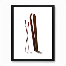 Skis And Poles Art Print