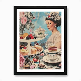 Kitsch Afternoon Tea Retro Collage 3 Art Print