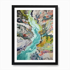 Mountains In Summer Aerial View Painting 3 Art Print