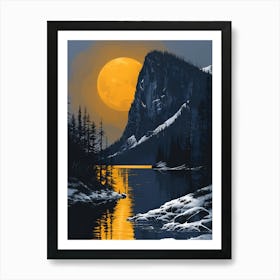 Full Moon In The Mountains 1 Art Print