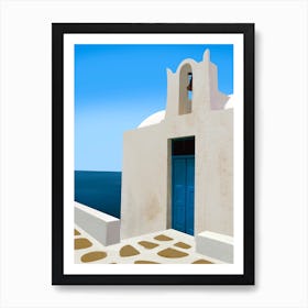 Bell House By The Sea Santorini Art Print