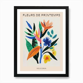 Spring Floral French Poster  Heliconia 2 Art Print