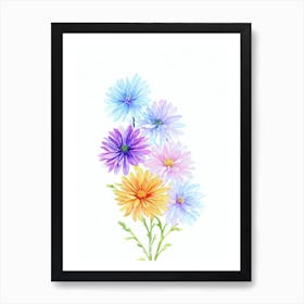 Chrysanthemums Watercolour Flower Art Print