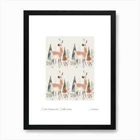 Cute Animals Collection Llama 4 Art Print