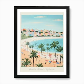Poster Of Bondi Beach, Sydney, Australia, Matisse And Rousseau Style 3 Art Print