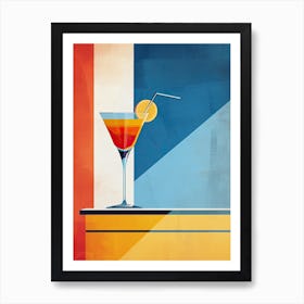 Cocktail Cosmos: Mid-Century Galaxy Art Print