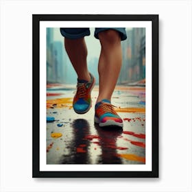 Runner In Colorful Shoes Art Print