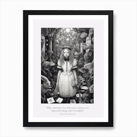 Through The Looking Glass, Alice In Wonderland Quote 5 Art Print