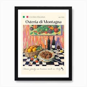 Osteria Di Montagna Trattoria Italian Poster Food Kitchen Art Print