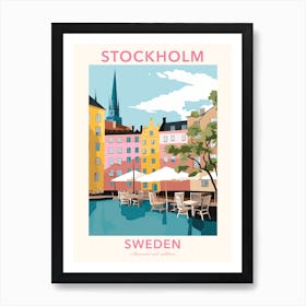 Stockholm, Sweden, Flat Pastels Tones Illustration 2 Poster Art Print